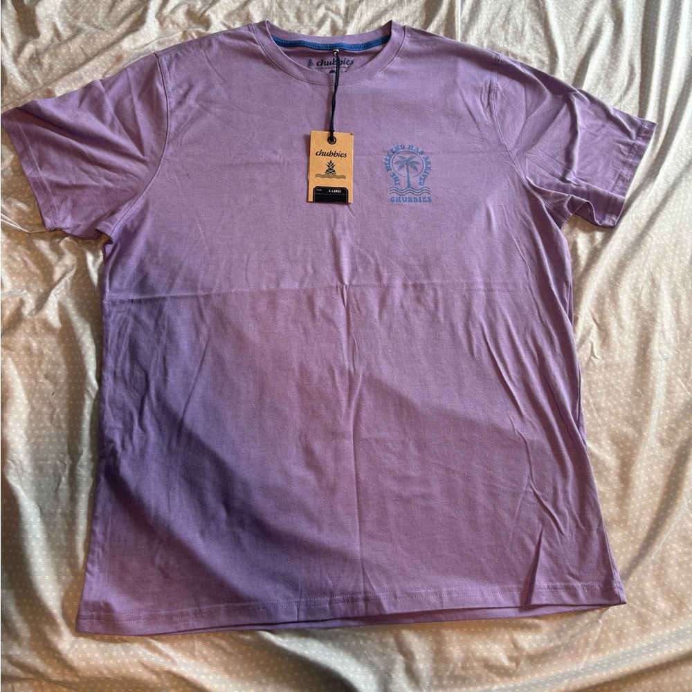 Chubbies The Weekend Has Arrived T-Shirt Sizes New Graphic Beach Purple Tee